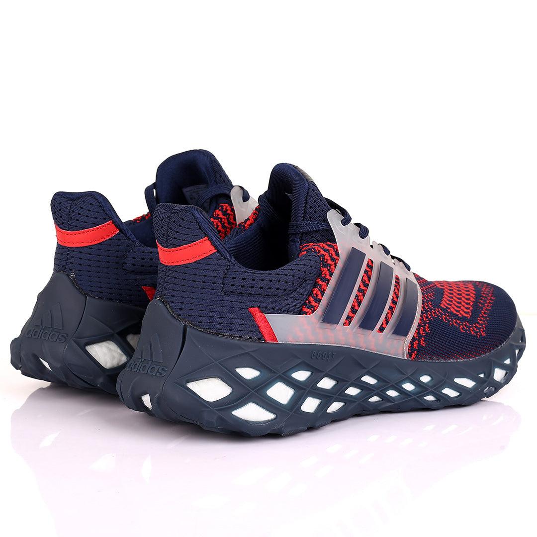 AD Boost Red And NavyBlue Men's Running Sneakers - Obeezi.com