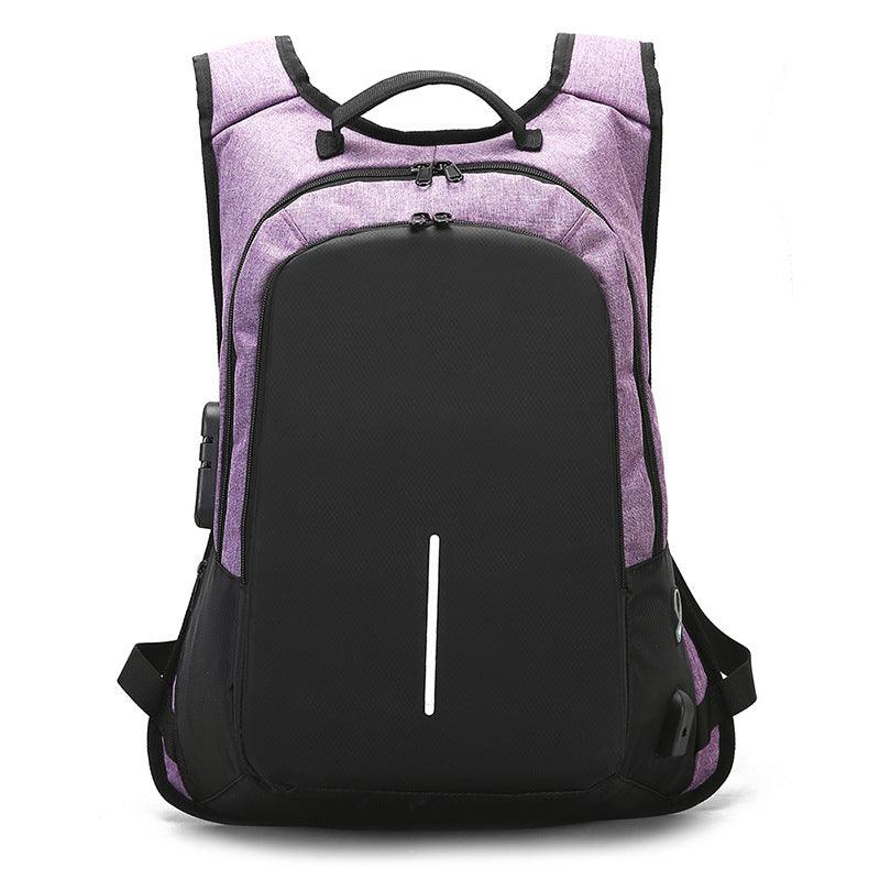 Anti-Theft College Backpack And Security Lock Blue Bag - Obeezi.com