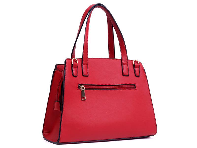 Avalynn Satchel Women Fashion Leather Bag - Red - Obeezi.com