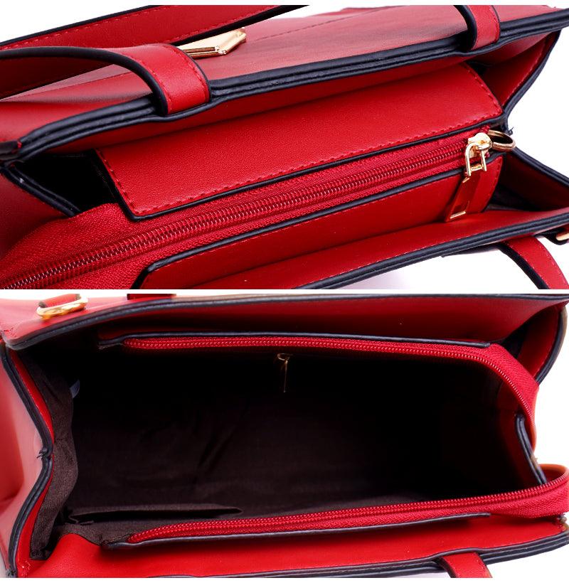 Avalynn Satchel Women Fashion Leather Bag - Red - Obeezi.com