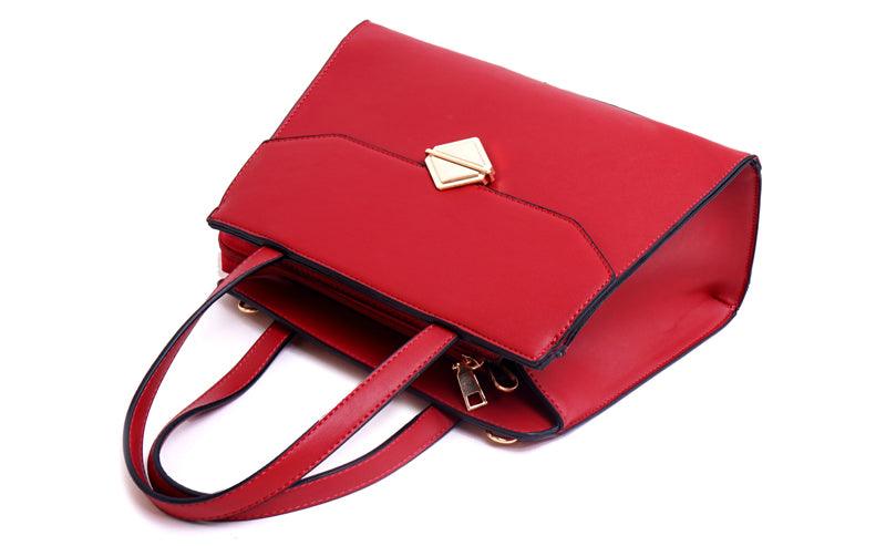 Avalynn Satchel Women Fashion Leather Bag - Red - Obeezi.com