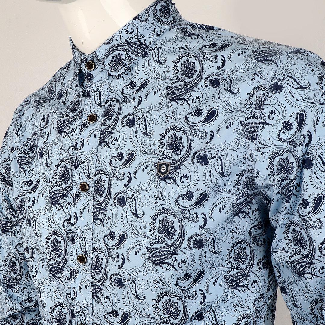 Badgley New York City Quality Finest Long Sleeve Shirt-Blue - Obeezi
