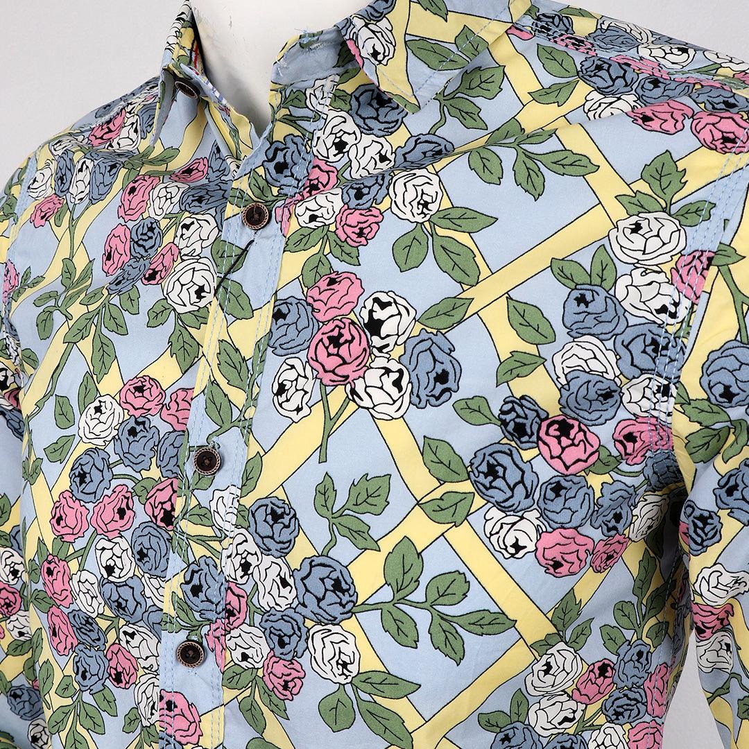 Badgley Rich Closet Floral Print Long Sleeve Shirt - Obeezi