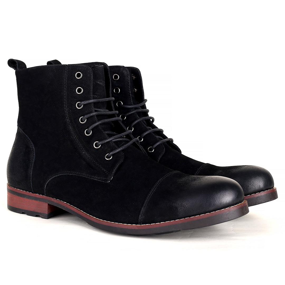 Black Billion Exquisite Designed High Heel Lace up Shoe - Obeezi.com