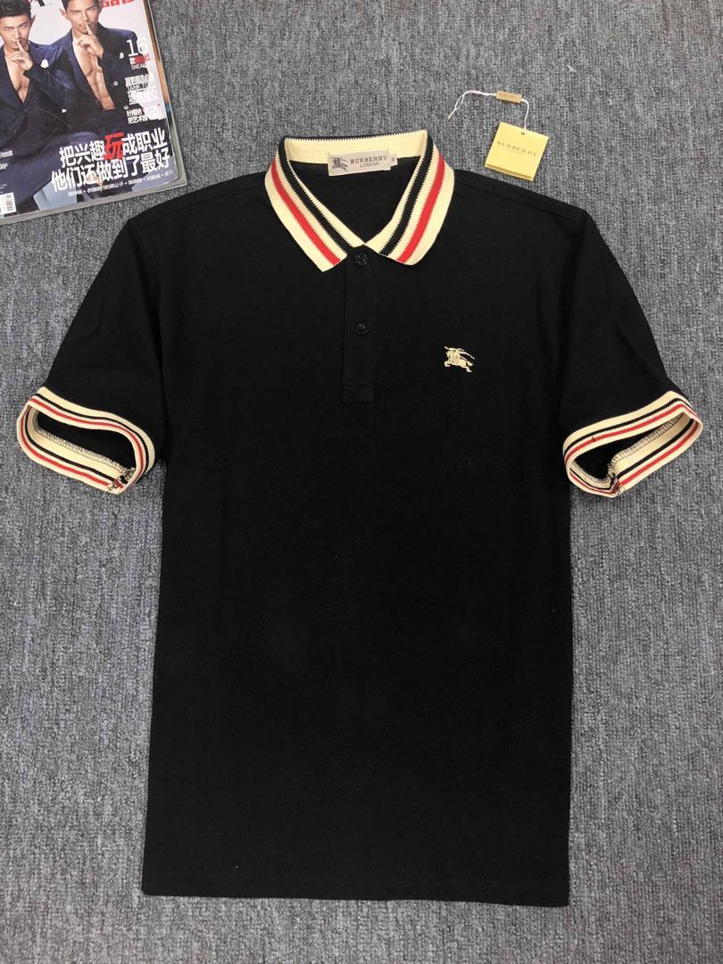 Burberry Custom Fit Black with Stripped Design Collar - Obeezi