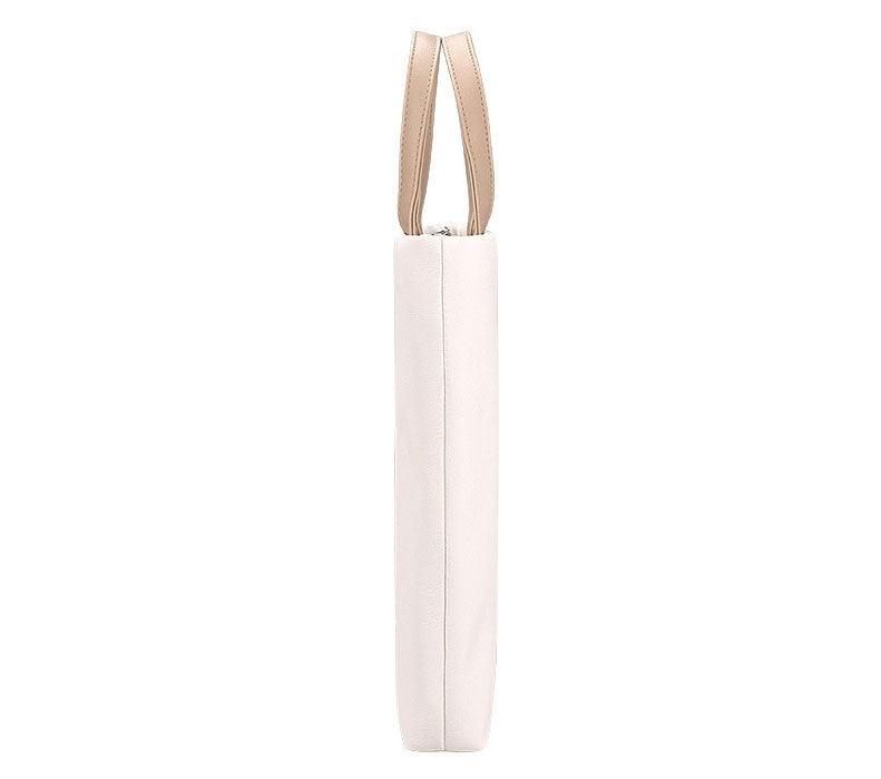 Business And Casual Soft Leather Laptop Bag- White - Obeezi.com