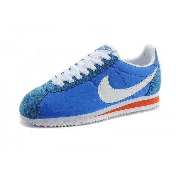 Classic Cortez Nylon Trainers-Blue and White - Obeezi
