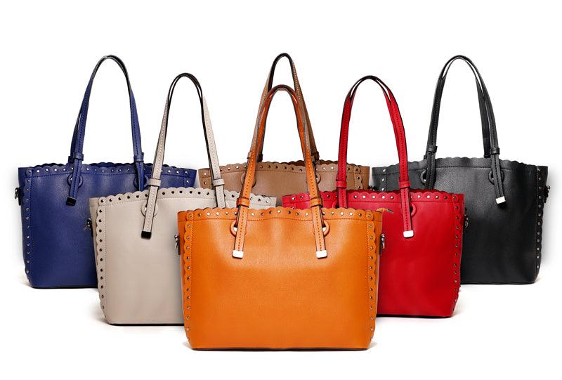 Dreubea Women's Leather With inner HandBag -Red - Obeezi.com