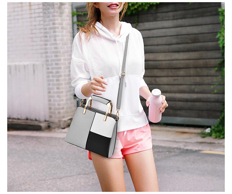 Exquisite Leather Mix Colors Tote Women Bags - Orange - Obeezi.com