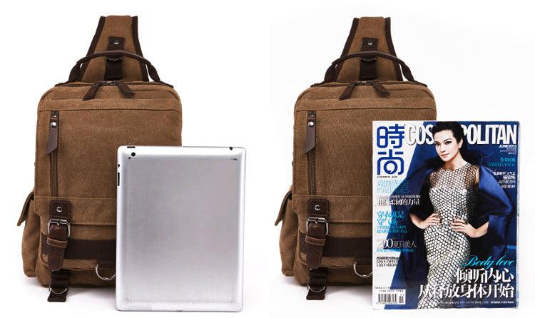 Exquisite Outdoor Canvas Crossbody Bag Travel Shoulder Bag- Wine - Obeezi.com
