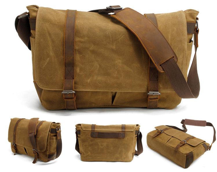 Faded Solid Canvas and inner purse Mini Crossbody Outdoor Khaki Bags - Obeezi.com