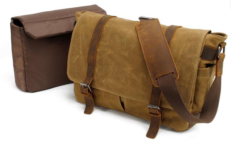 Faded Solid Canvas and inner purse Mini Crossbody Outdoor Khaki Bags - Obeezi.com