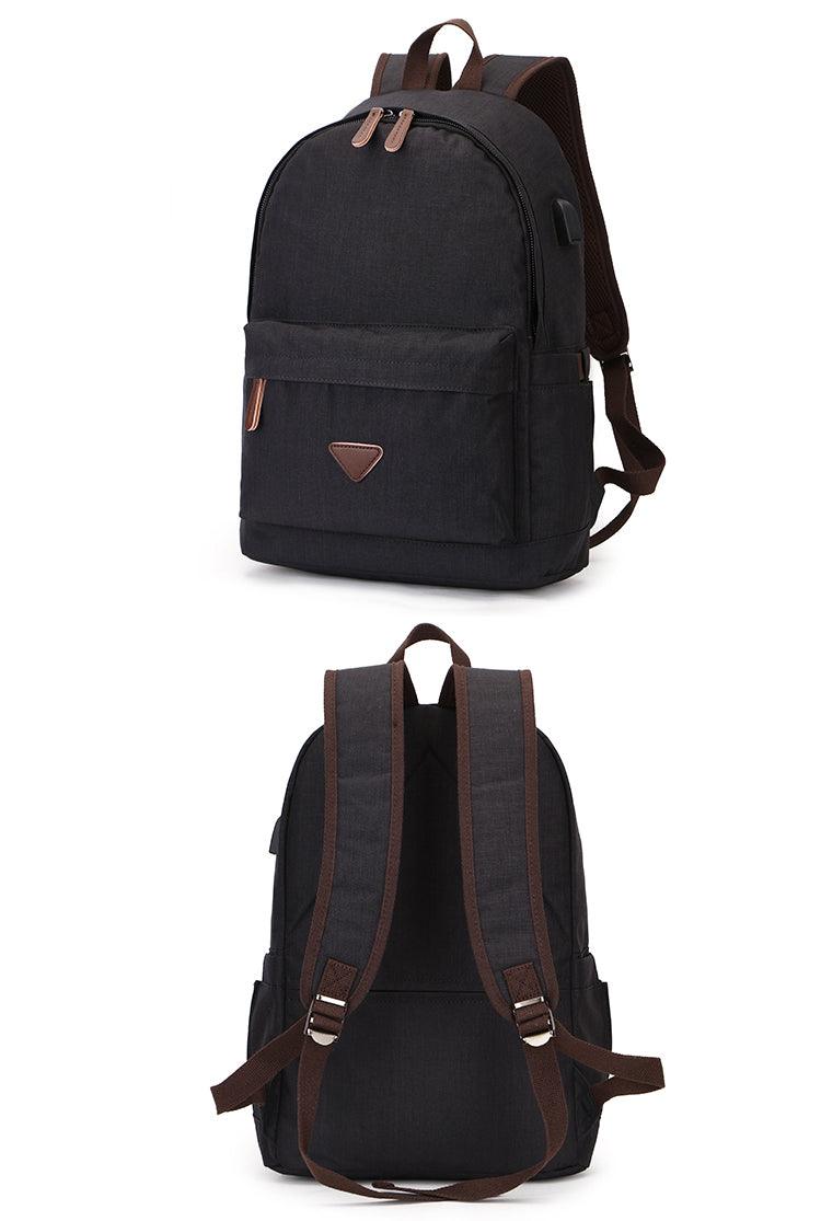 Fashion Casual Business Computer Backpack With USB Charging Port-Khaki - Obeezi.com