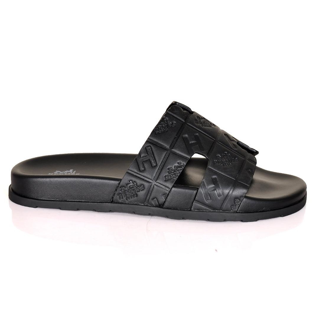 Herm Paris Created Logo Leather Ultralightweight Slippers - Obeezi.com