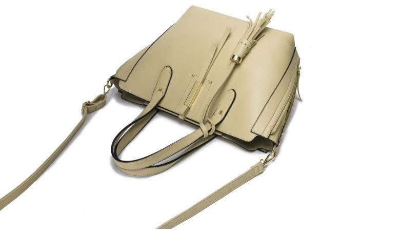 High Quality PU Leather Fashion Elegant Fringe Handbag - Black - Obeezi.com