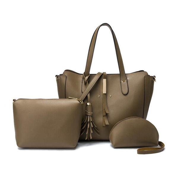 High Quality PU Leather Fashion Elegant Fringe Handbag - Coffee - Obeezi.com