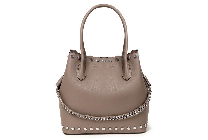 High Quality Round Shape Women Leather Brown 2 In1 Sets Fashion Style handbag - Obeezi.com