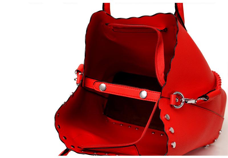 High Quality Round Shape Women Leather Brown 2 In1 Sets Fashion Style handbag - Obeezi.com