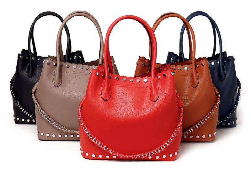 High Quality Round Shape Women Leather Brown 2 In1 Sets Fashion Style handbag - Obeezi.com