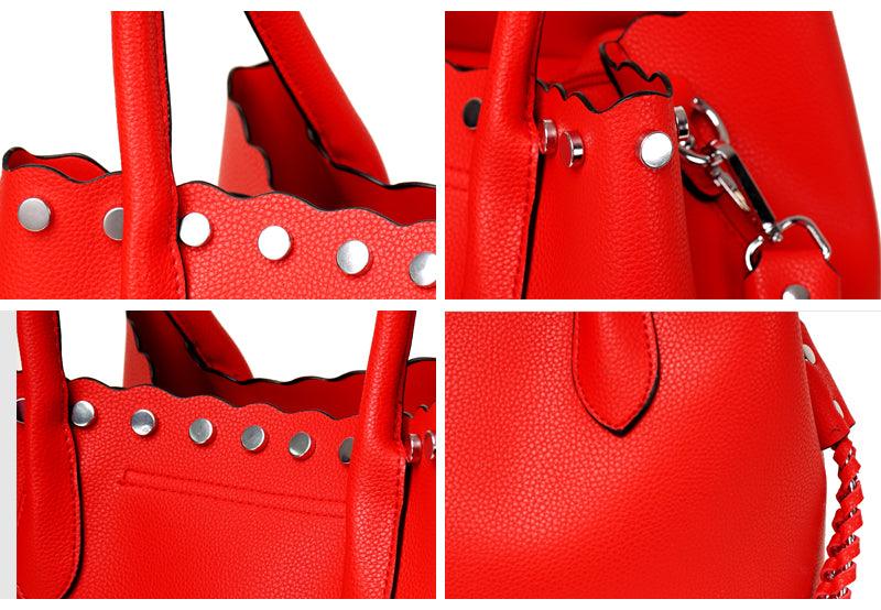 High Quality Round Shape Women Leather Brown 2 In1 Sets Fashion Style handbag - Obeezi.com