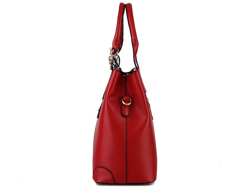Kattee Style Genuine Leather Tote Bag Wine - Obeezi.com