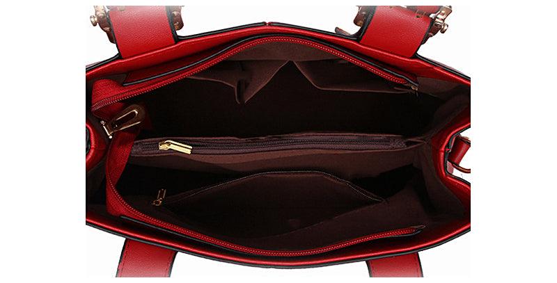 Kattee Style Genuine Leather Tote Bag Wine - Obeezi.com