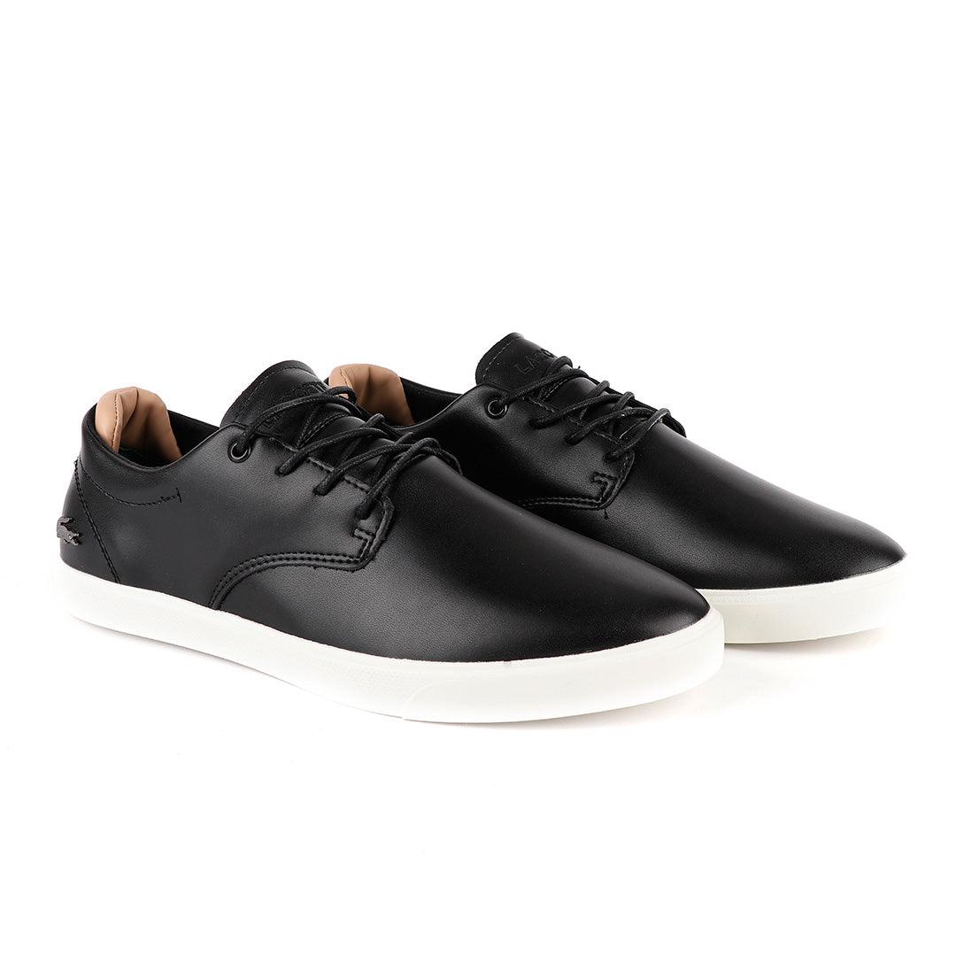 Lacoste-Espere Men Black-039-s Leather Fashion Sneakers - Obeezi