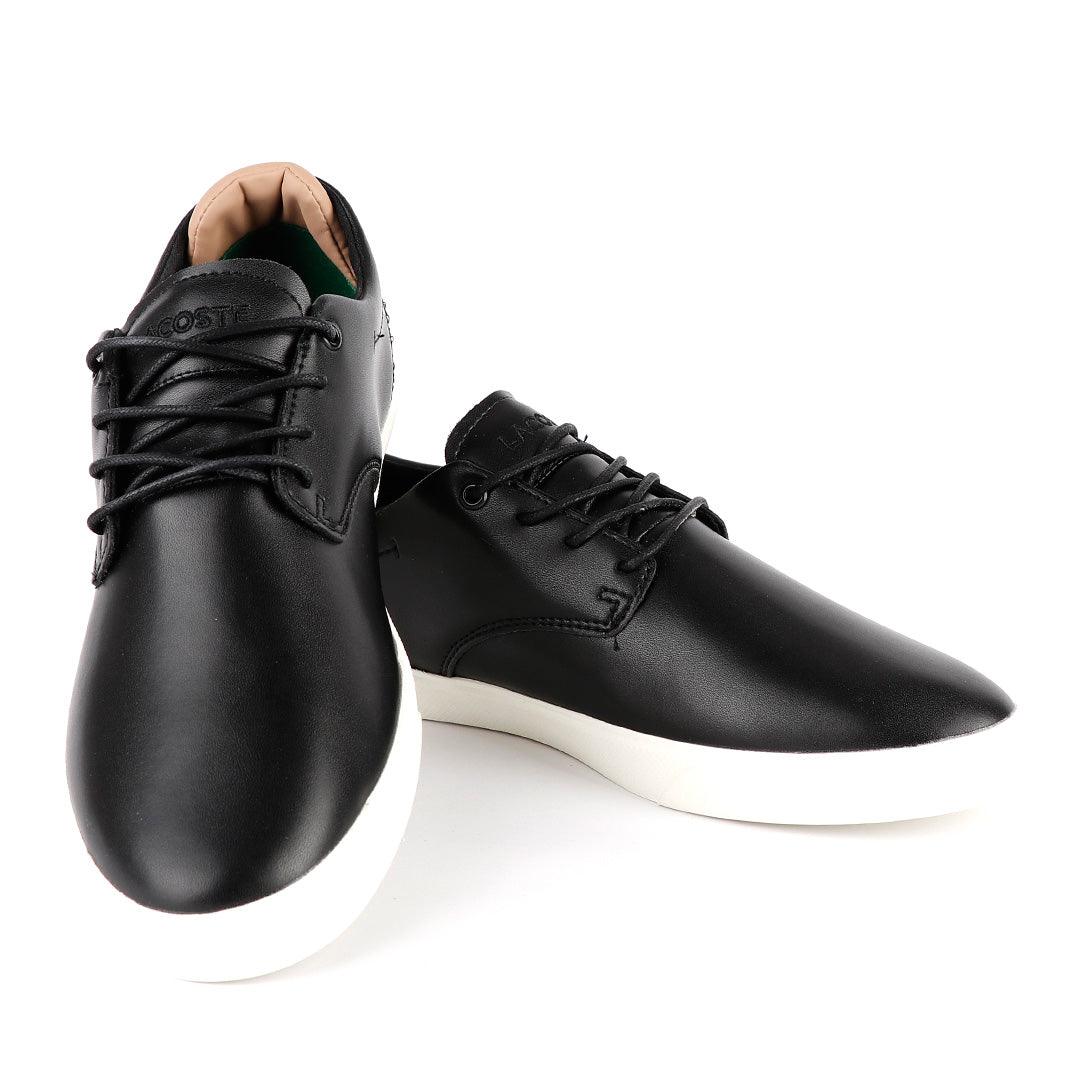 Lacoste-Espere Men Black-039-s Leather Fashion Sneakers - Obeezi