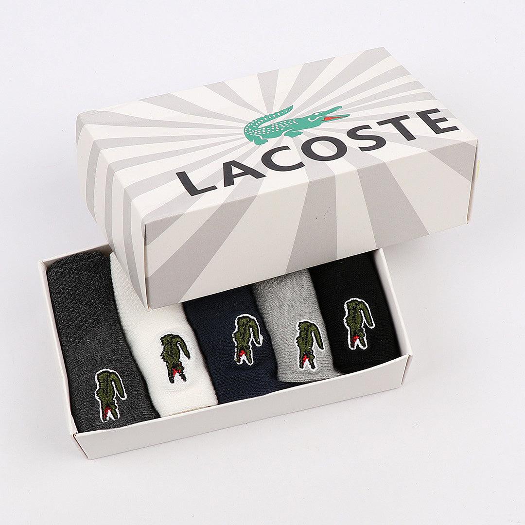 Lacoste Unisex 2018 5 Pair Black/Grey Plain Sport Socks - Obeezi.com