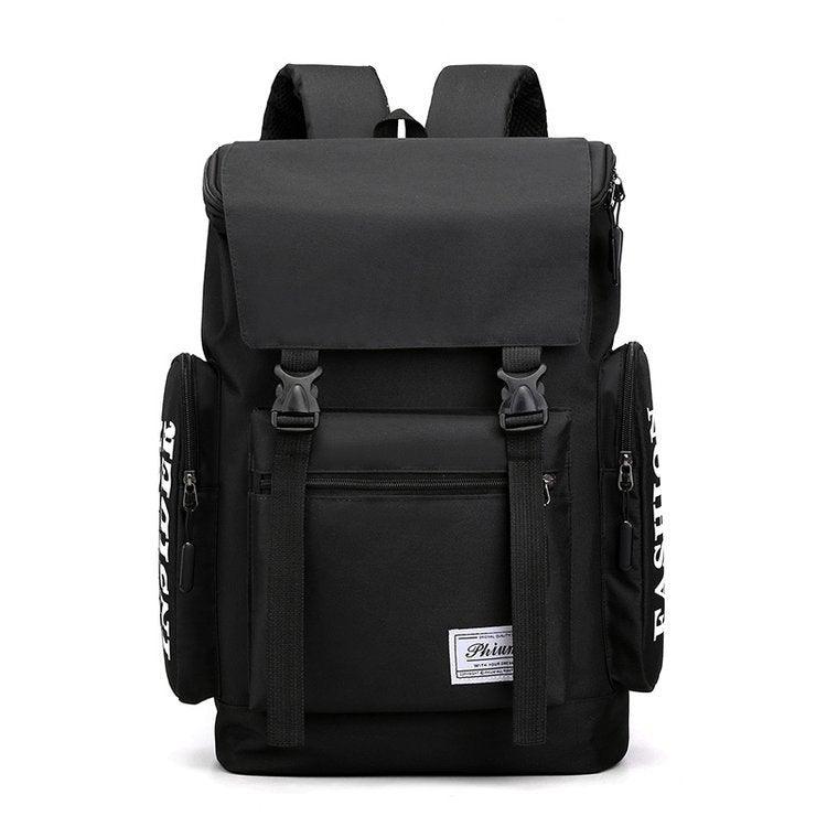 Large Capacity Classic Designed Multi-Function BackPack- Black - Obeezi.com