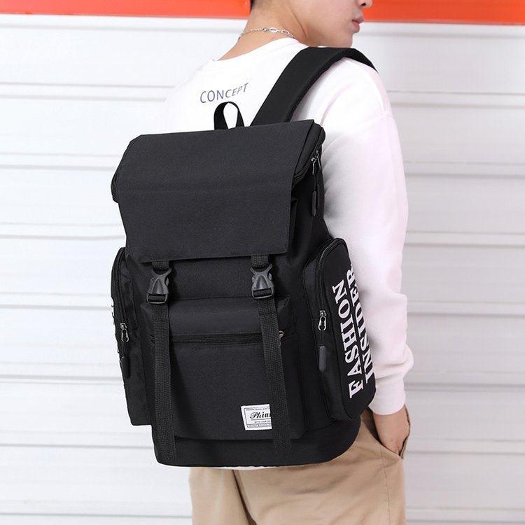 Large Capacity Classic Designed Multi-Function BackPack- Black - Obeezi.com