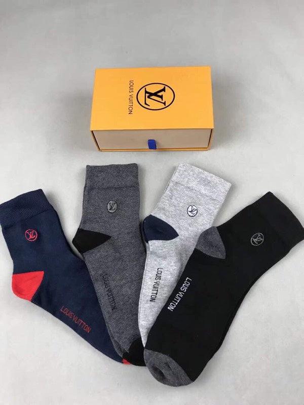 Louis Vuitton Shoes unisex socks 4 Pairs - Obeezi.com