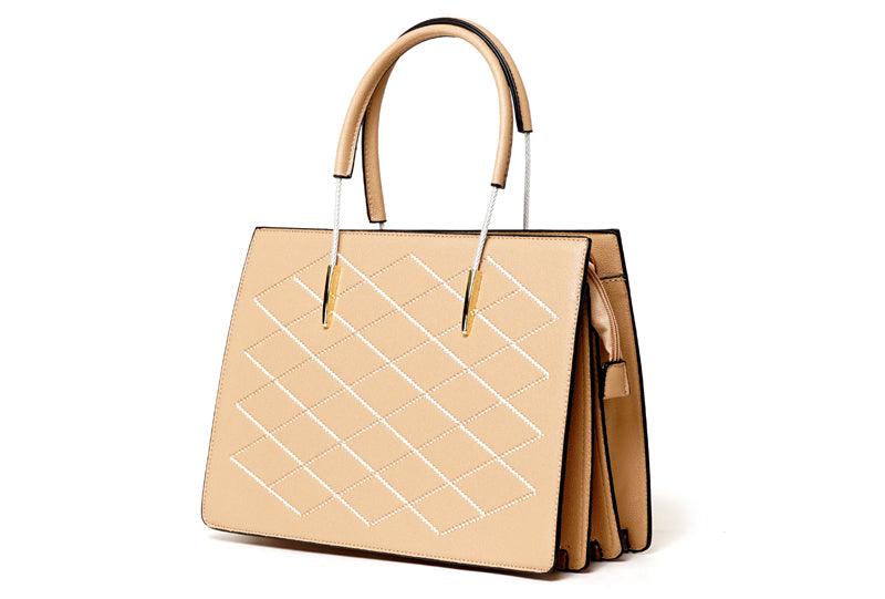 Luxury Women Designer Leather 2 in 1 Bag - Black - Obeezi.com