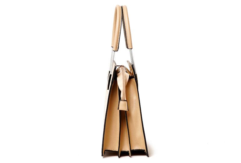 Luxury Women Designer Leather 2 in 1 Bag - Black - Obeezi.com