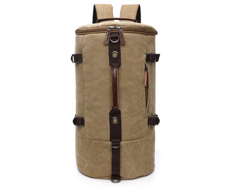 Multifunctional Outdoor Canvas Solid Back And Hand Travellers Khaki Bags - Obeezi.com