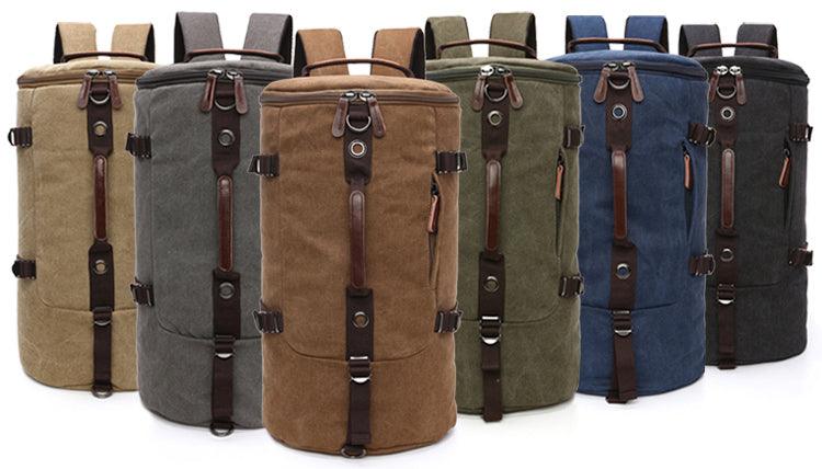 Multifunctional Outdoor Canvas Solid Back And Hand Travellers Khaki Bags - Obeezi.com