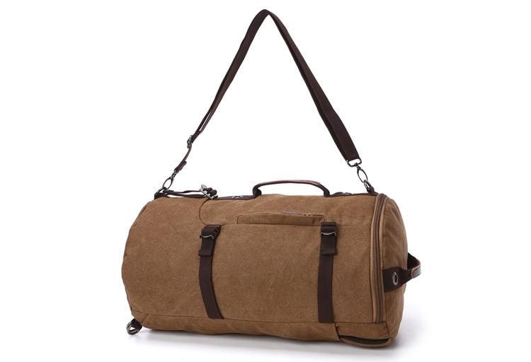Multifunctional Outdoor Canvas Solid Back And Hand Travellers Khaki Bags - Obeezi.com