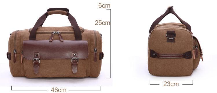 Multifunctional Outdoor Canvas Solid Travellers Khaki Bags - Obeezi.com