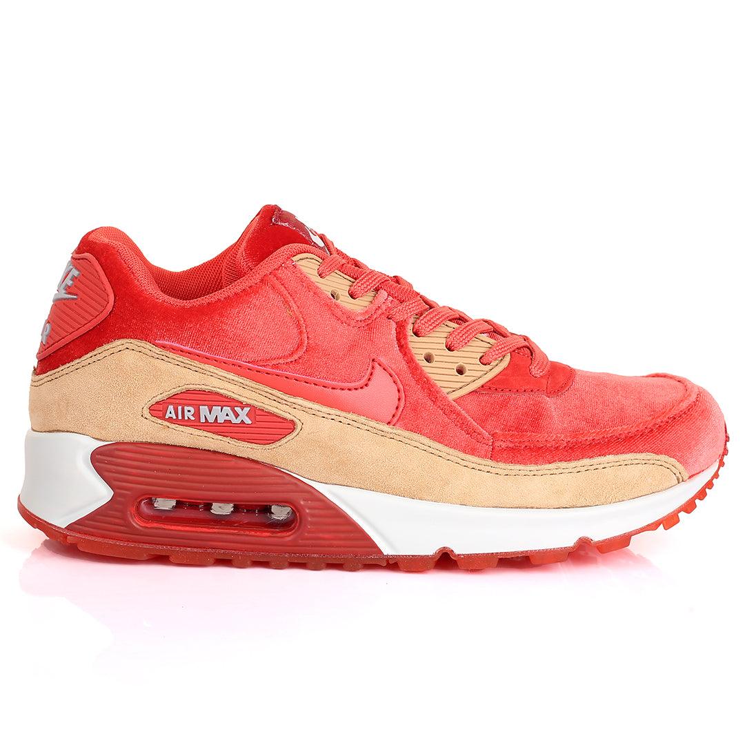 NK Max 90 Mid WNTR Red Suede Design Sneakers - Obeezi.com