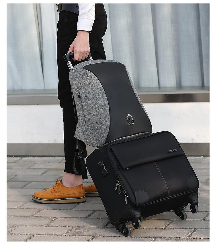 Oxford Waterproof Business and Laptop Smart Backpack- Black - Obeezi.com
