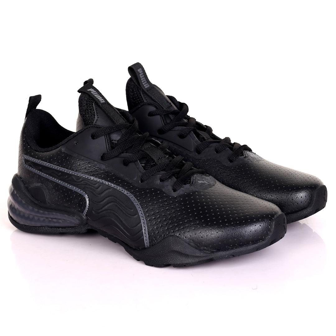 PM Black Silver Perf Low Sneakers Designed - Obeezi.com