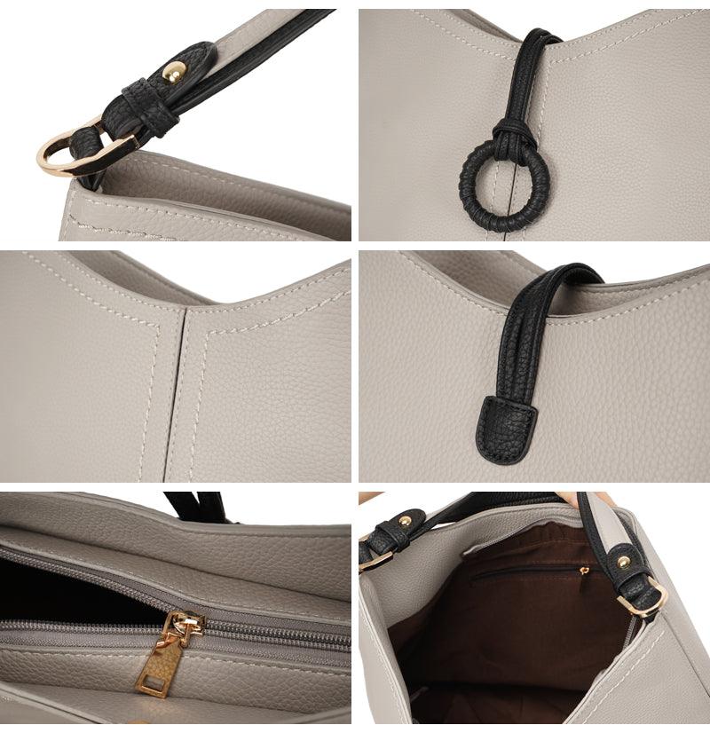 Quality Design Women's Tote Bag 2 in 1 Set Handbags-Beige - Obeezi.com