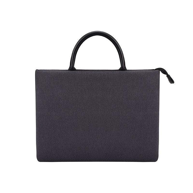 Shockproof Soft Handle Zipper Laptop Bag- Black - Obeezi.com
