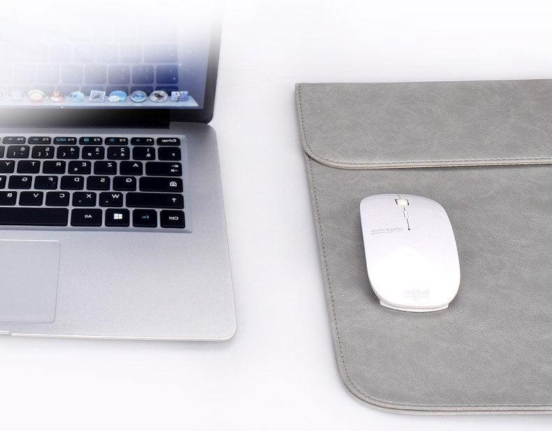 Sleek 2 In 1 Men's Slim Laptop Sleeve- Ash - Obeezi.com