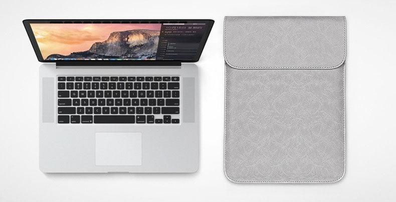 Sleek 2 In 1 Men's Slim Laptop Sleeve- Ash - Obeezi.com