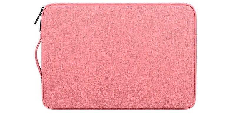 Sleek And Stylish Slant Zipper Designed Laptop Sleeve- Pink - Obeezi.com