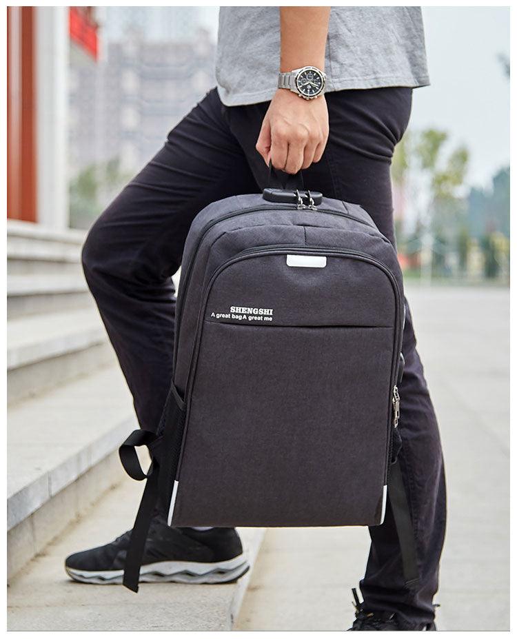 Smart Business Anti-Theft Lock Bag With USB Charging Port-Black - Obeezi.com
