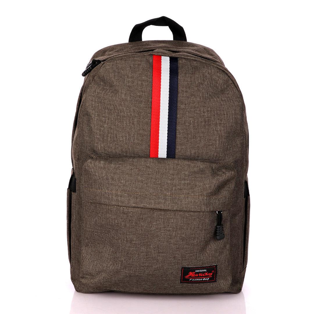 Smart Link Outdoor 3 Coloured Strap Backpack with USB Port Bags-Green - Obeezi.com