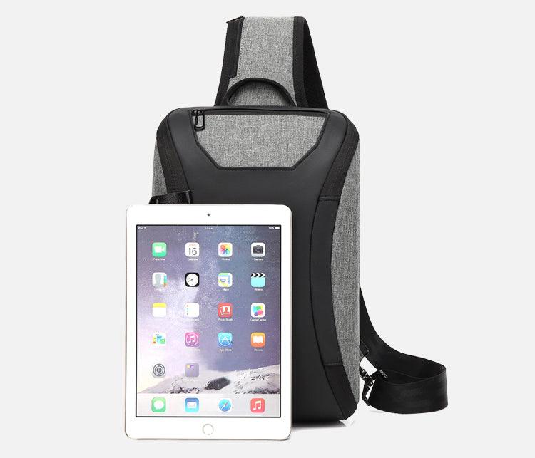Smart WaterProof Sports Shoulder Bag With USB Port-Blue - Obeezi.com