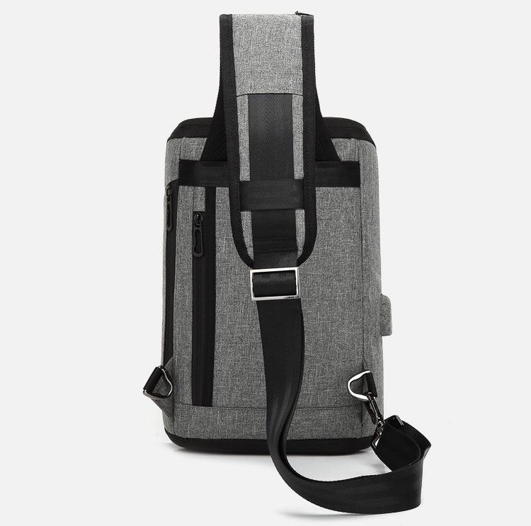 Smart WaterProof Sports Shoulder Bag With USB Port-Blue - Obeezi.com